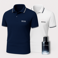 Navy blue + White